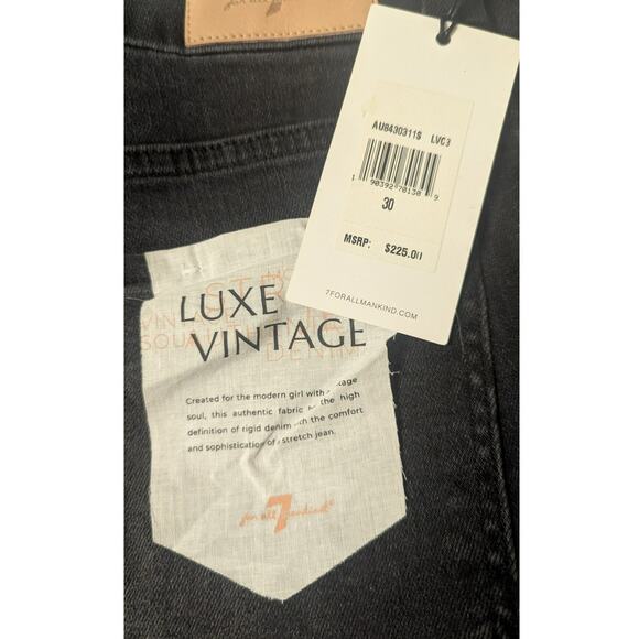 7 For All Mankind Luxe Vintage Aubrey black denim Jeans womens size 30 - Picture 7 of 10